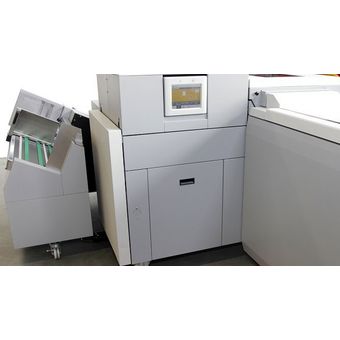BLM600 booklet maker with integrated feeder and control panel.