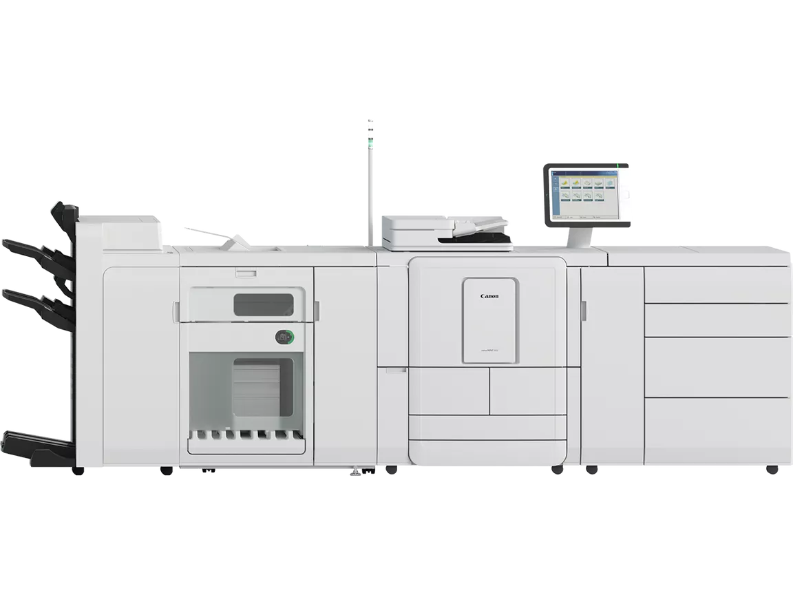 Canon imagePRESS C16000 digital press with finisher and control panel
